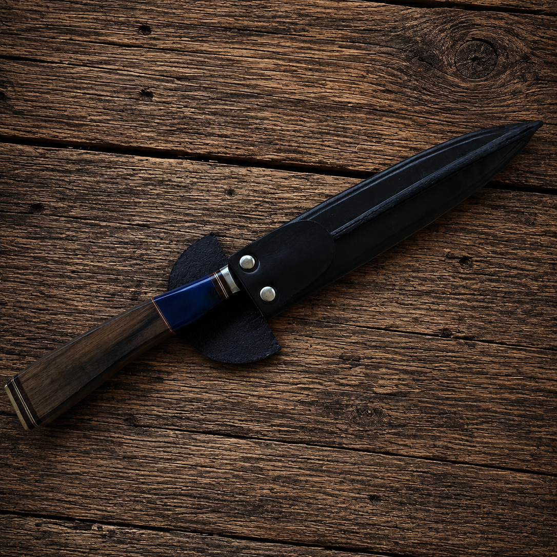 Handcrafted 20cm Stainless steel Knife - Guayubira wood & resin Handle