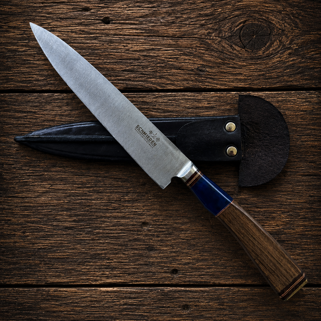 Handcrafted 20cm Stainless steel Knife - Guayubira wood & resin Handle