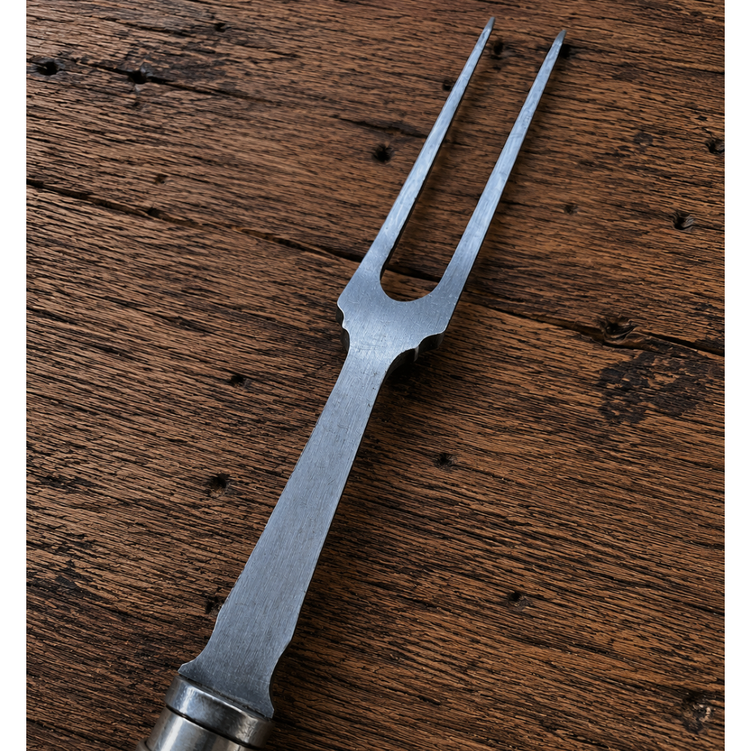 Handcrafted BBQ Set - 18cm Stainless Steel Knife - Natural deer Antler & Alpaca Handle