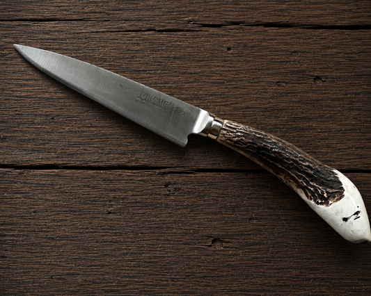 Handcrafted 14cm Molybdenum Vanadium Knife - Natural deer antler Handle
