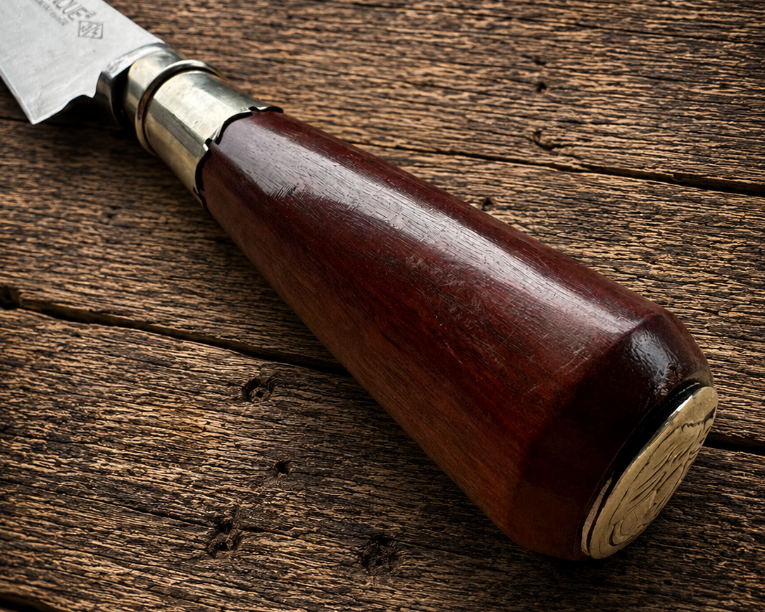 Handcrafted 14cm Molybdenum Vanadium Knife - Red Quebracho wood & Alpaca Handle
