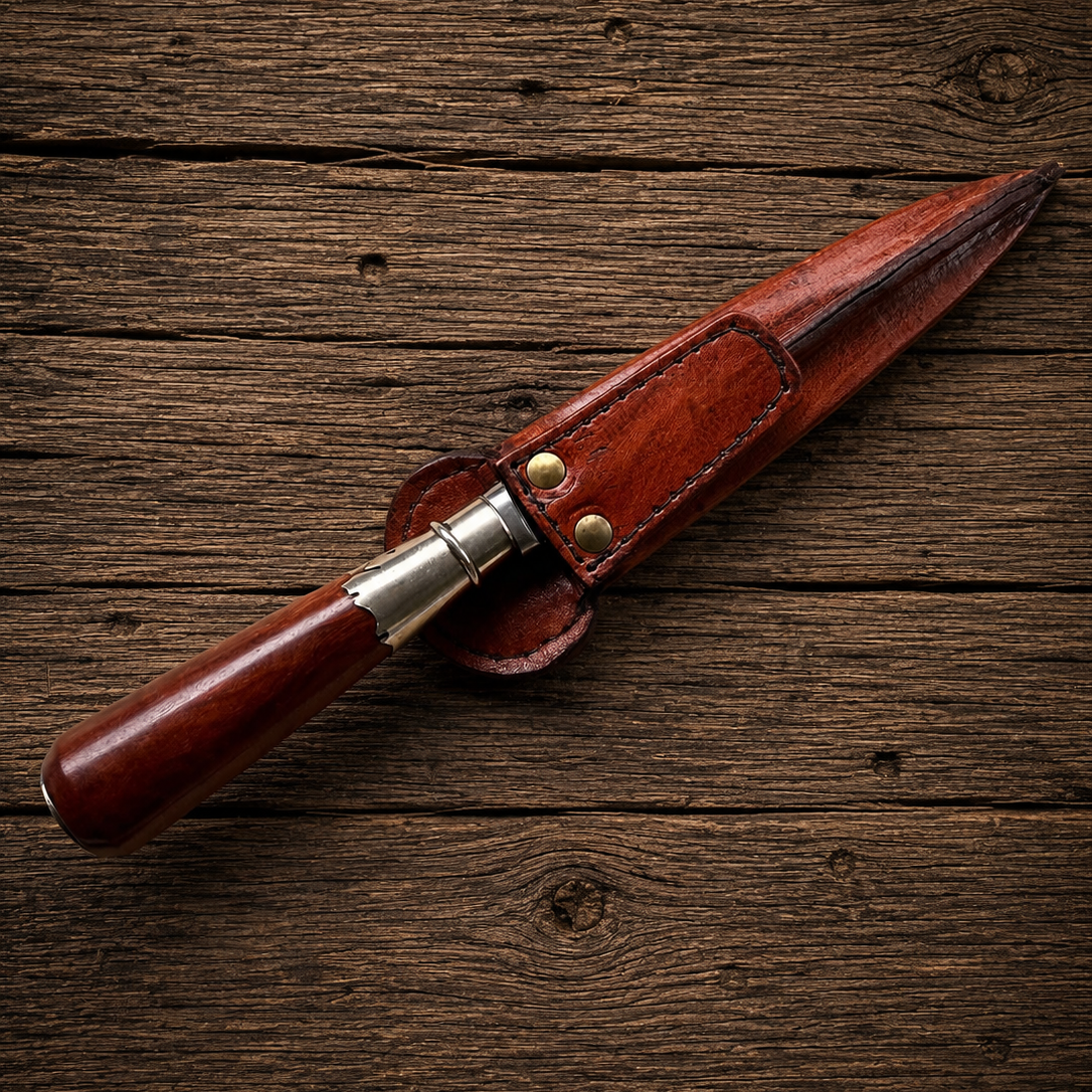 Handcrafted 14cm Molybdenum Vanadium Knife - Red Quebracho wood & Alpaca Handle