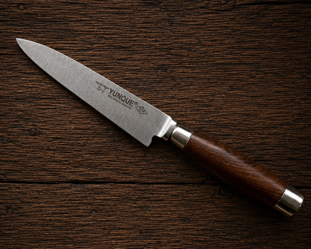 Handcrafted 14cm Molybdenum Vanadium Knife - Urunday wood & Alpaca Handle