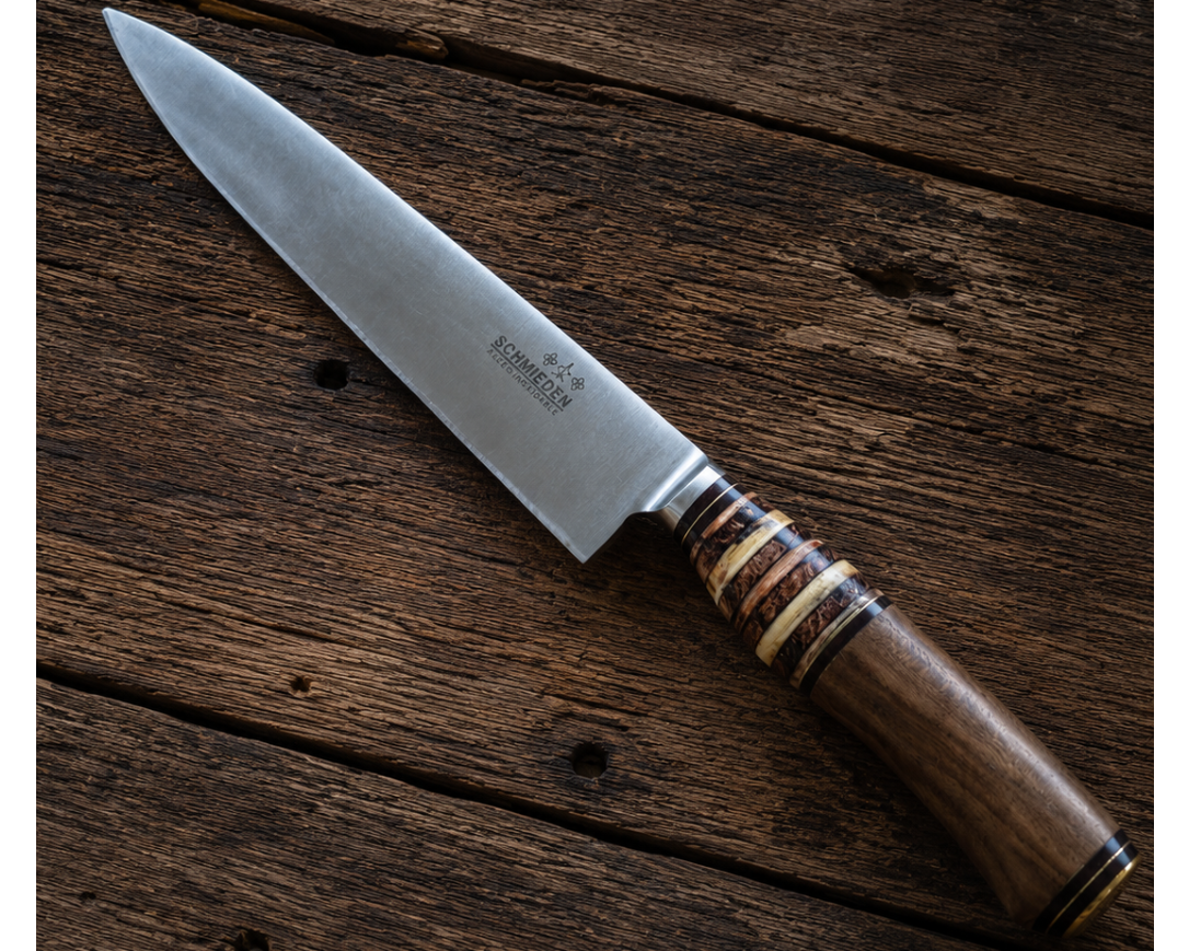 Handcrafted 20cm Stainless steel Knife - Guayubira wood Handle