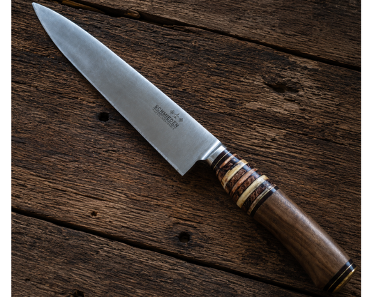 Handcrafted 20cm Stainless steel Knife - Guayubira wood Handle