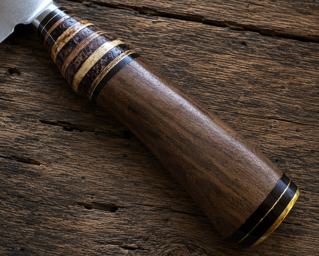 Handcrafted 20cm Stainless steel Knife - Guayubira wood Handle