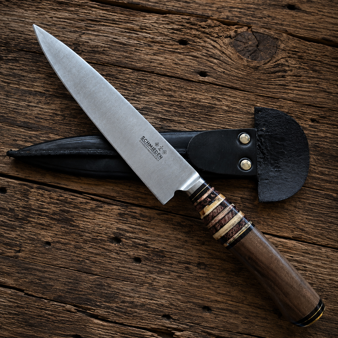 Handcrafted 20cm Stainless steel Knife - Guayubira wood Handle