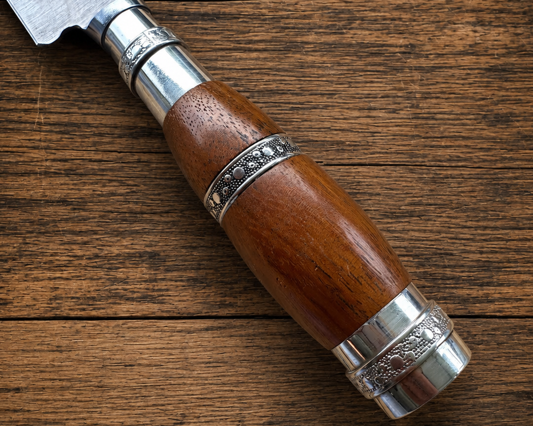 Handcrafted 14cm Molybdenum Vanadium Knife - Urunday wood & Alpaca Handle