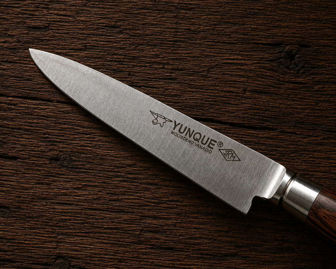 Handcrafted 14cm Molybdenum Vanadium Knife - Urunday wood & Alpaca Handle
