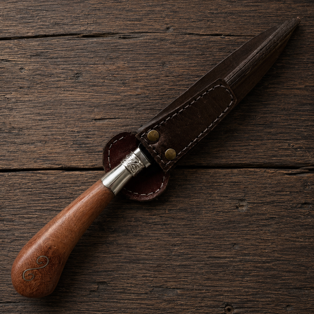 Handcrafted 14cm Molybdenum Vanadium Knife - Red Quebracho wood & Alpaca Handle